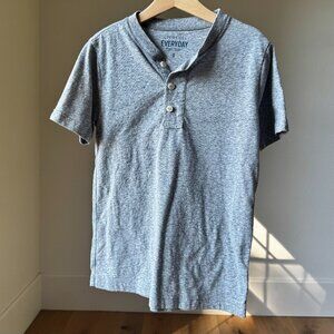 J.Crew Boys Heathered Gray Henley | Size 8 | Quiet Luxe | Crewcuts